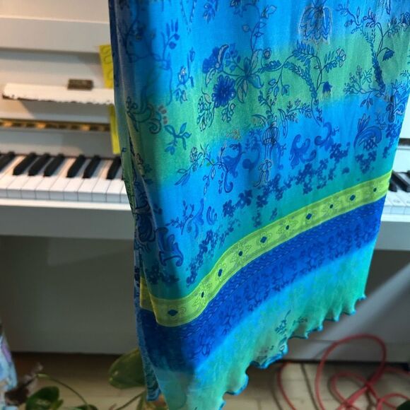 My Michelle Y2K Vibrant Blue and Green Midi Dress M - Picture 11 of 14